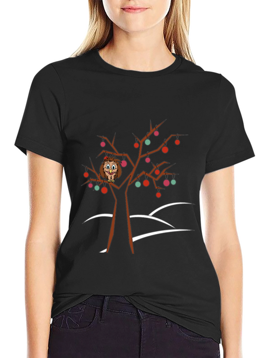 Owl in Tree Graphic Tee - Holiday Fun!