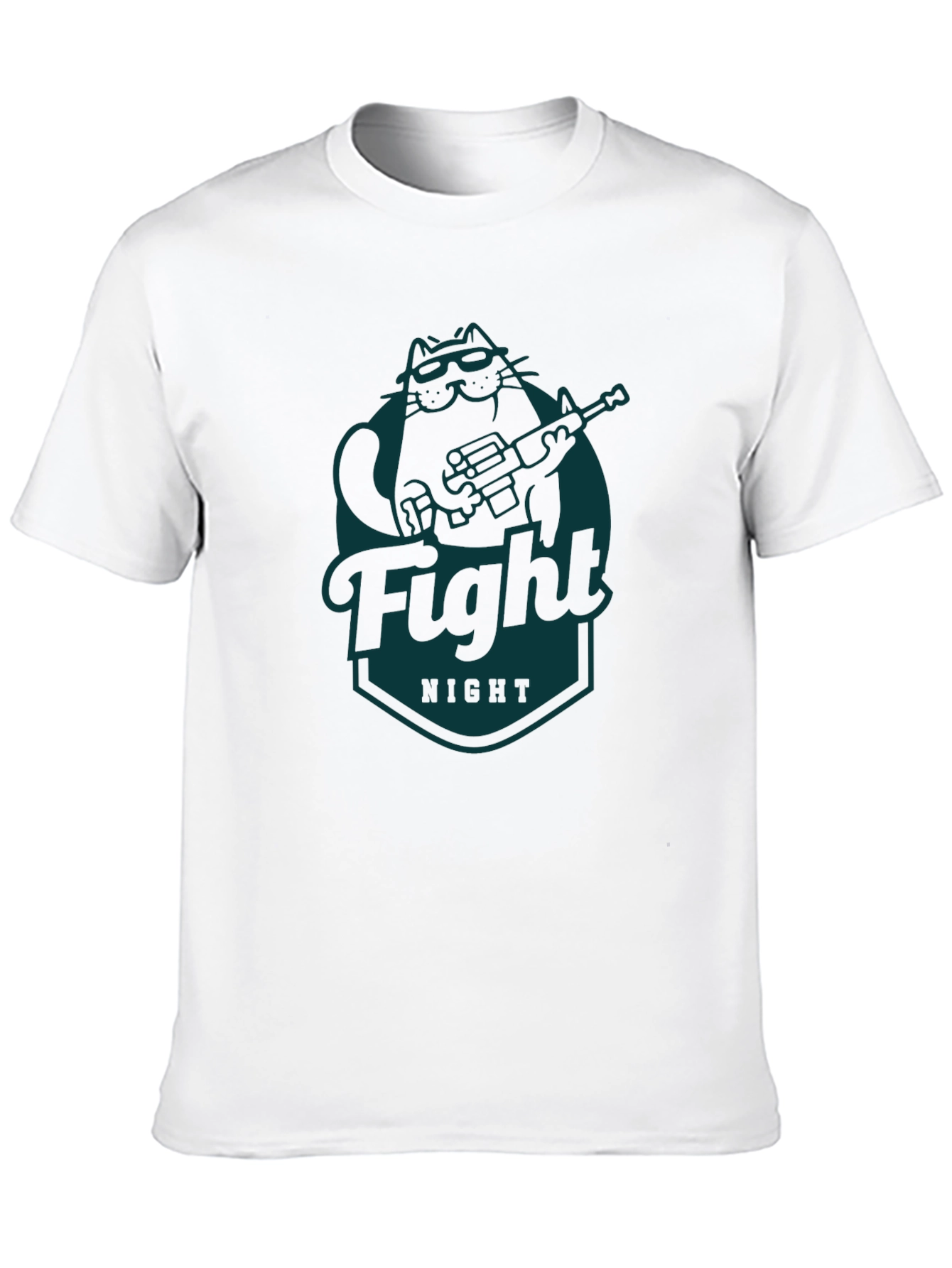 Fight Night Cat T-Shirt - Cool Graphic Tee