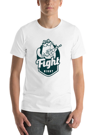 Fight Night Cat T-Shirt - Cool Graphic Tee