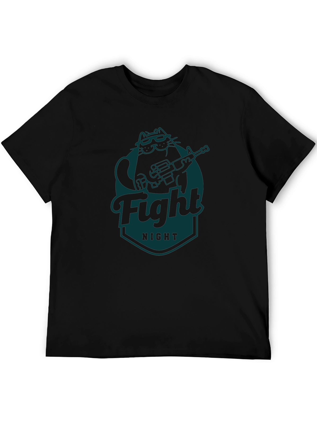 Fight Night Cat T-Shirt - Cool Graphic Tee