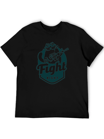 Fight Night Cat T-Shirt - Cool Graphic Tee