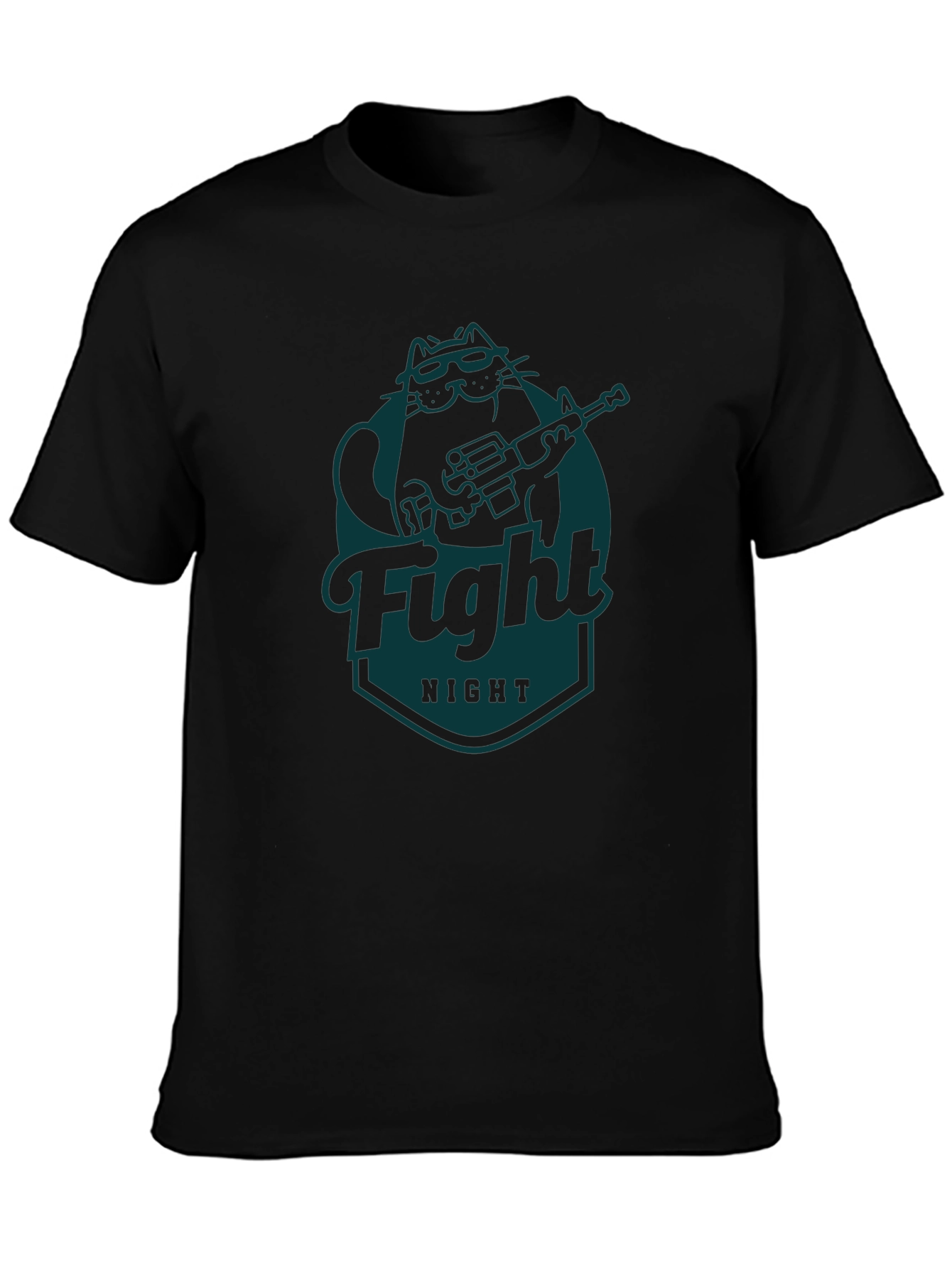Fight Night Cat T-Shirt - Cool Graphic Tee