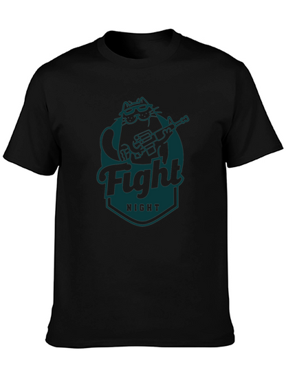 Fight Night Cat T-Shirt - Cool Graphic Tee