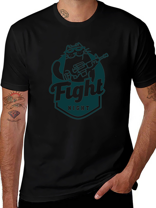Fight Night Cat T-Shirt - Cool Graphic Tee