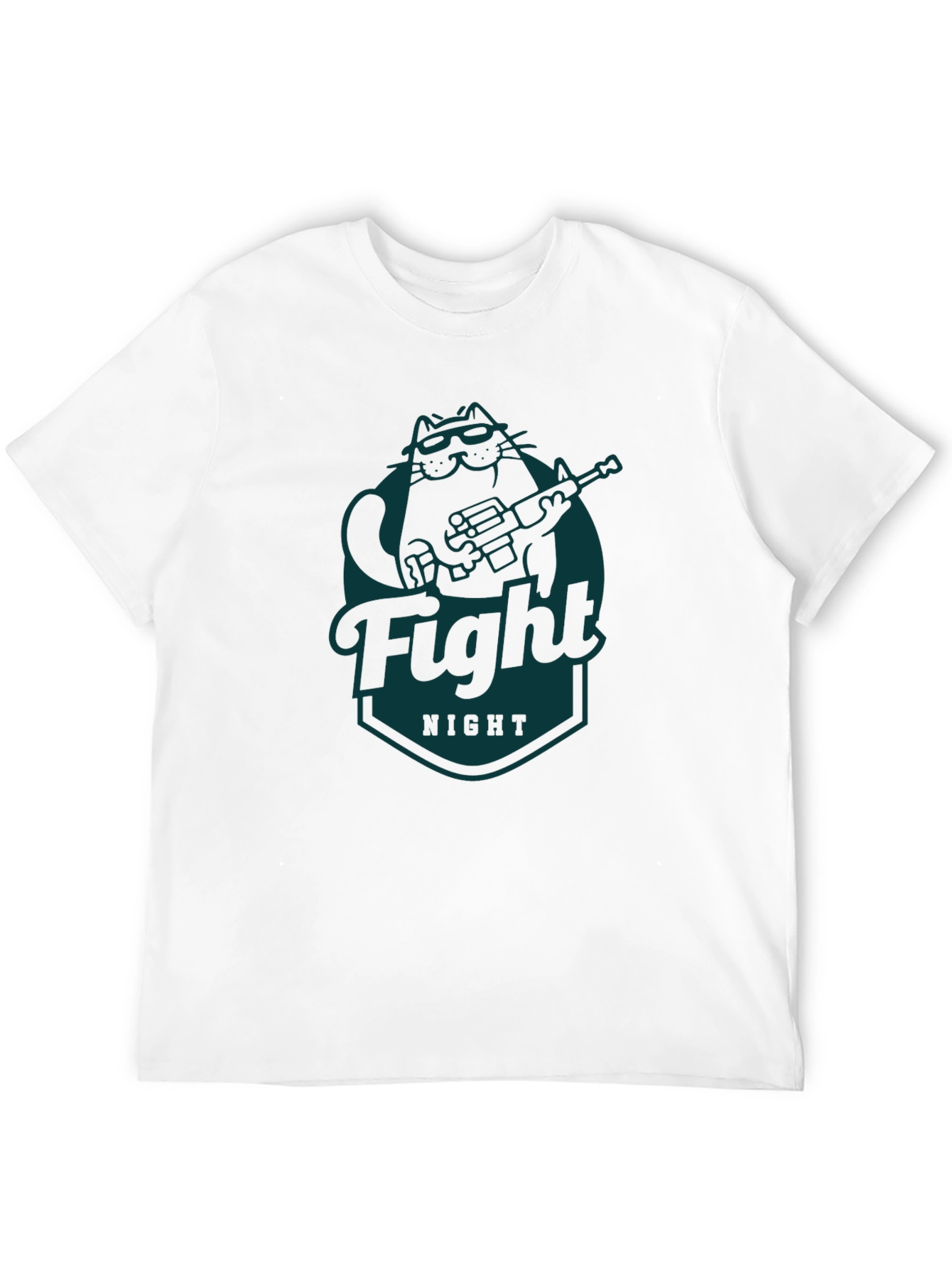 Fight Night Cat T-Shirt - Cool Graphic Tee