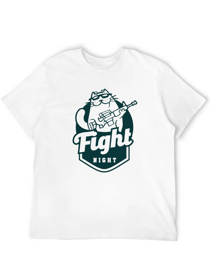 Fight Night Cat T-Shirt - Cool Graphic Tee