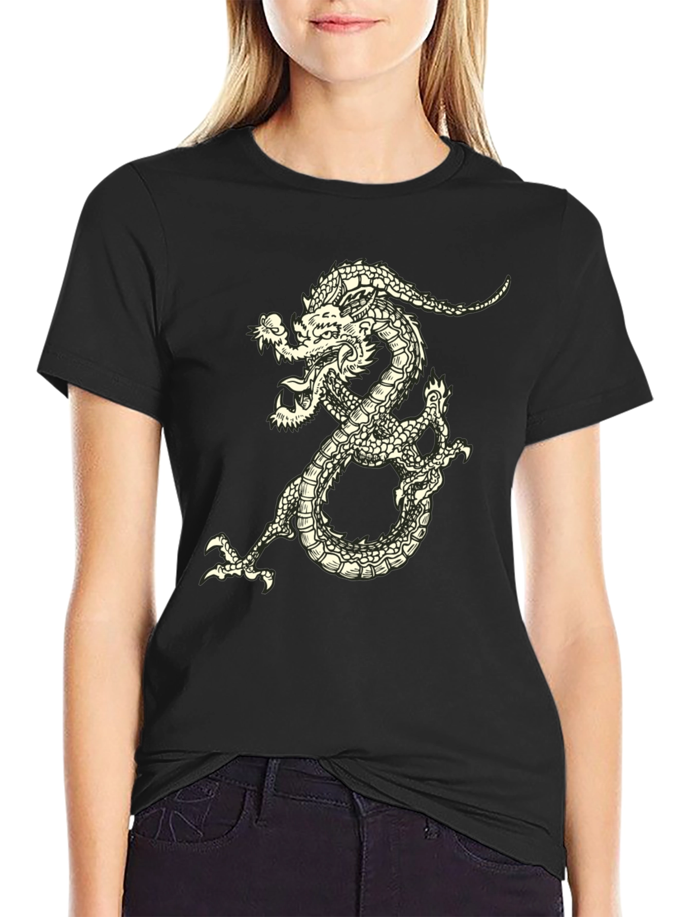 Dragon Graphic Tee - Black Short Sleeve
