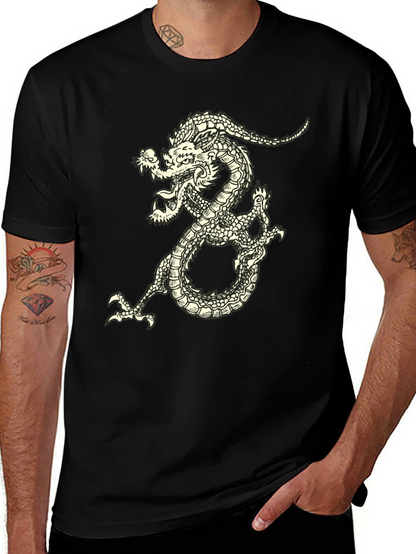 Dragon Graphic Tee - Black Short Sleeve