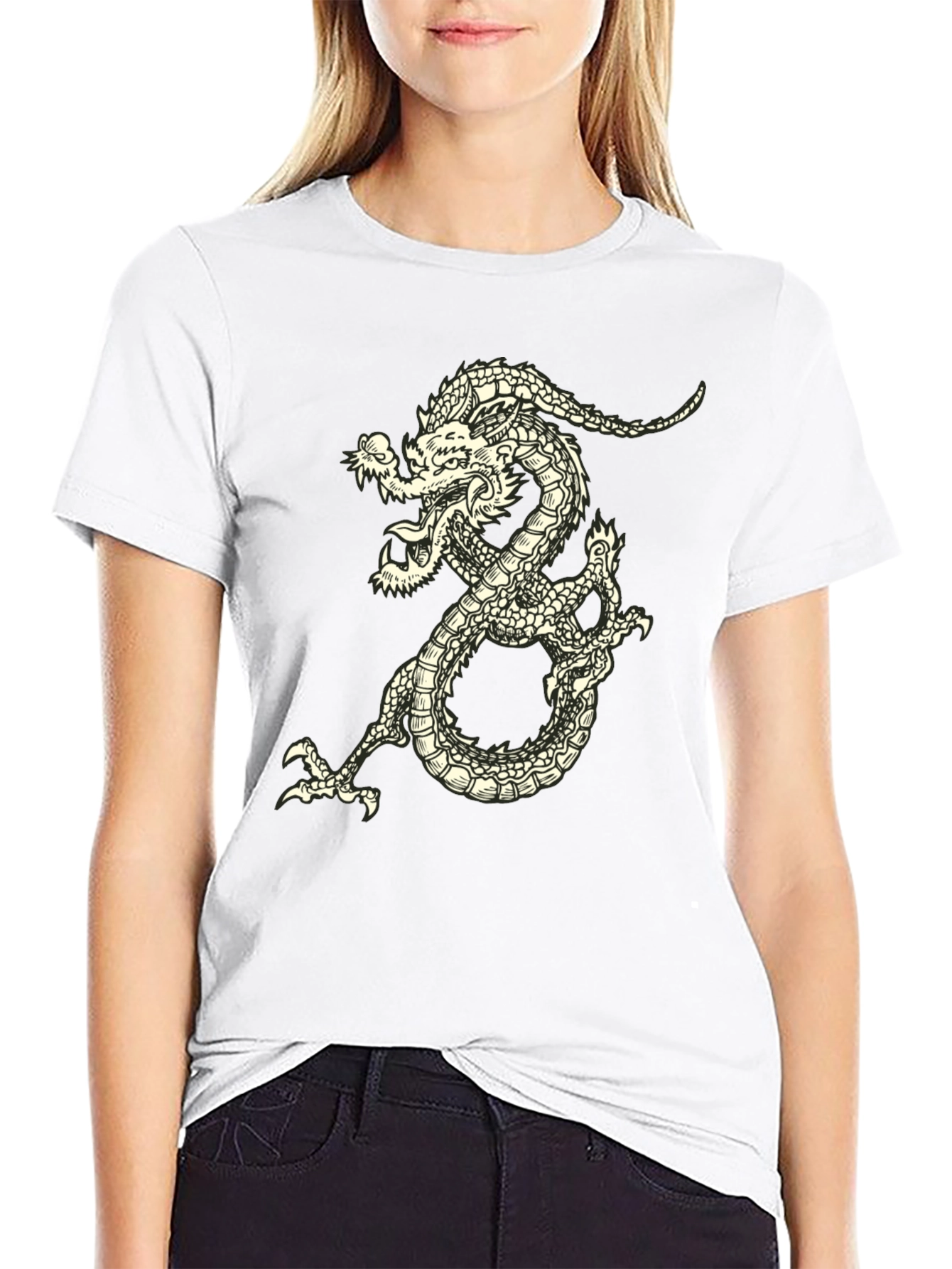 Dragon Graphic Tee - Black Short Sleeve