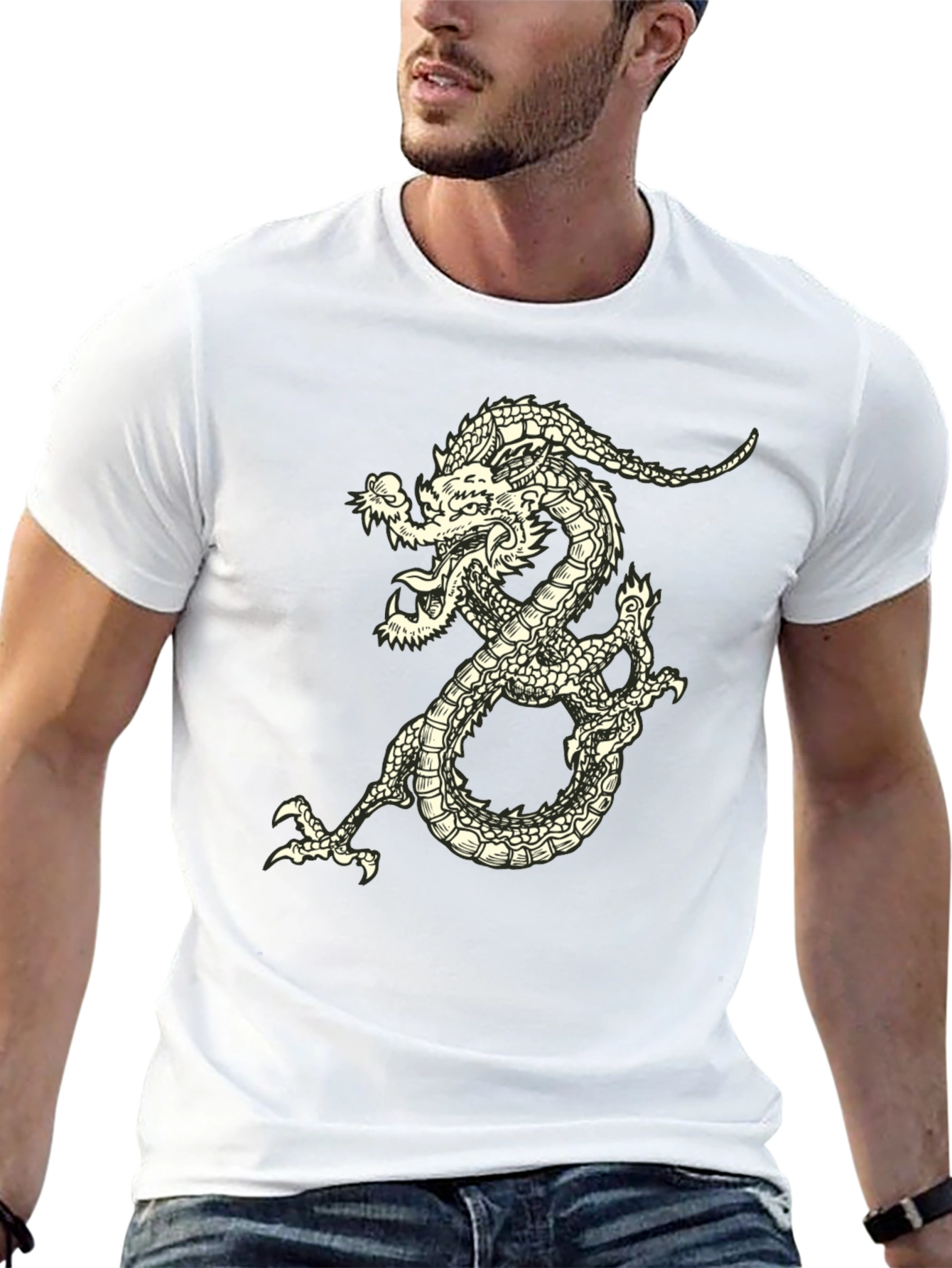 Dragon Graphic Tee - Black Short Sleeve