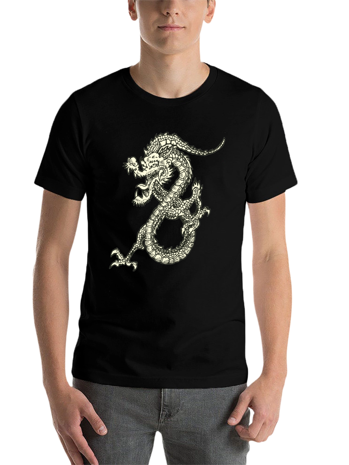 Dragon Graphic Tee - Black Short Sleeve