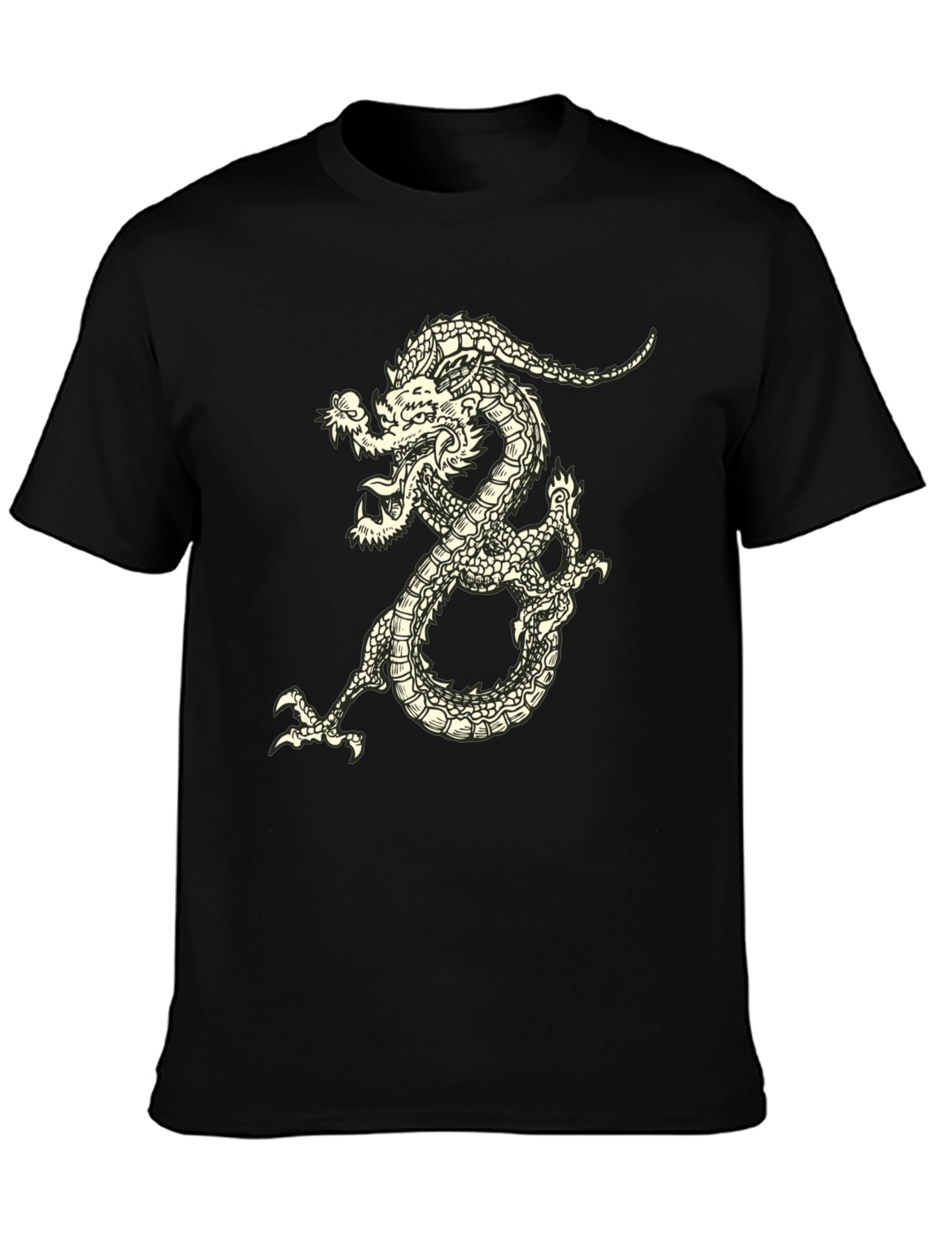 Dragon Graphic Tee - Black Short Sleeve