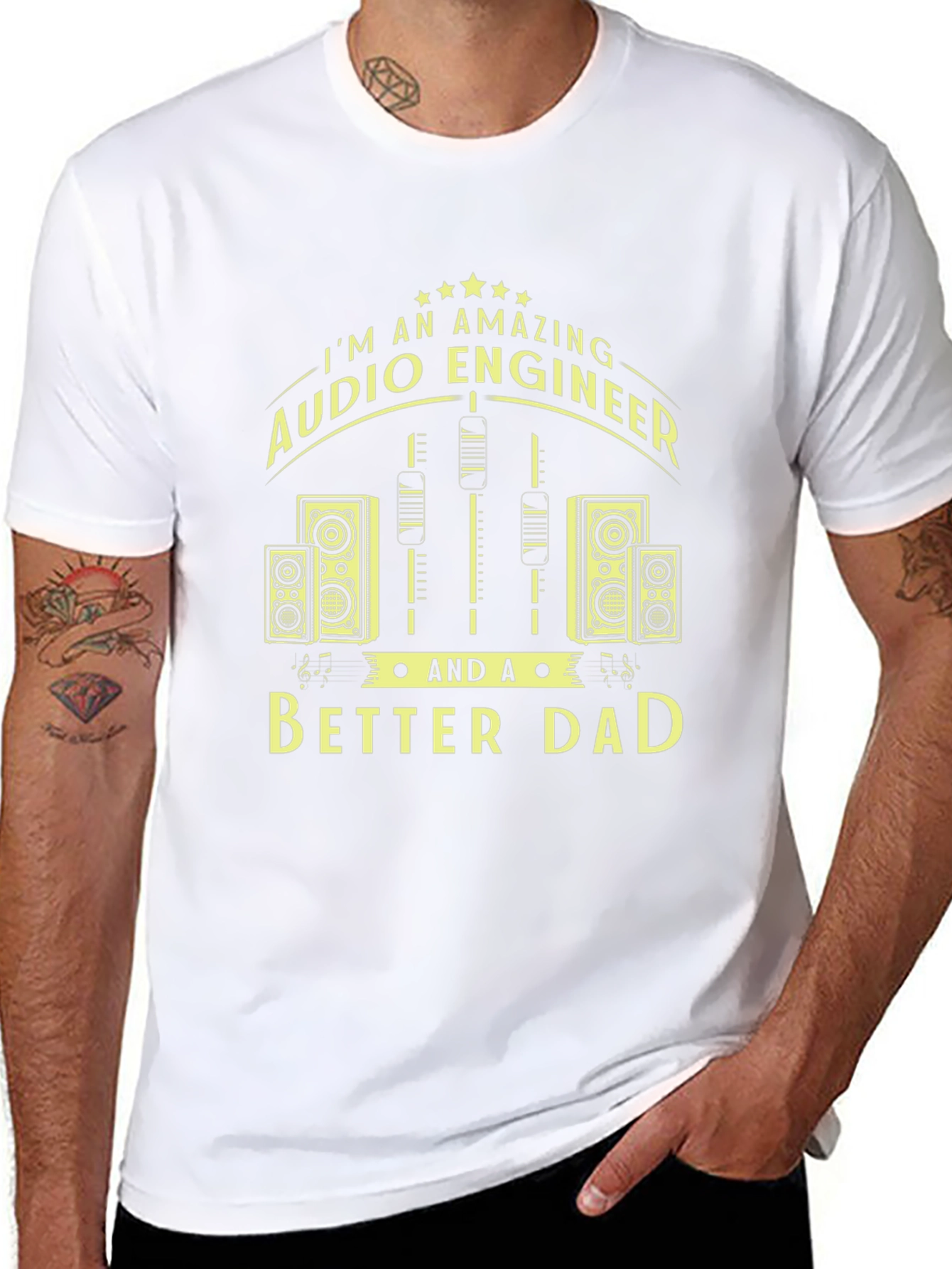Amazing Audio Engineer & Better Dad Graphic T-Shirt