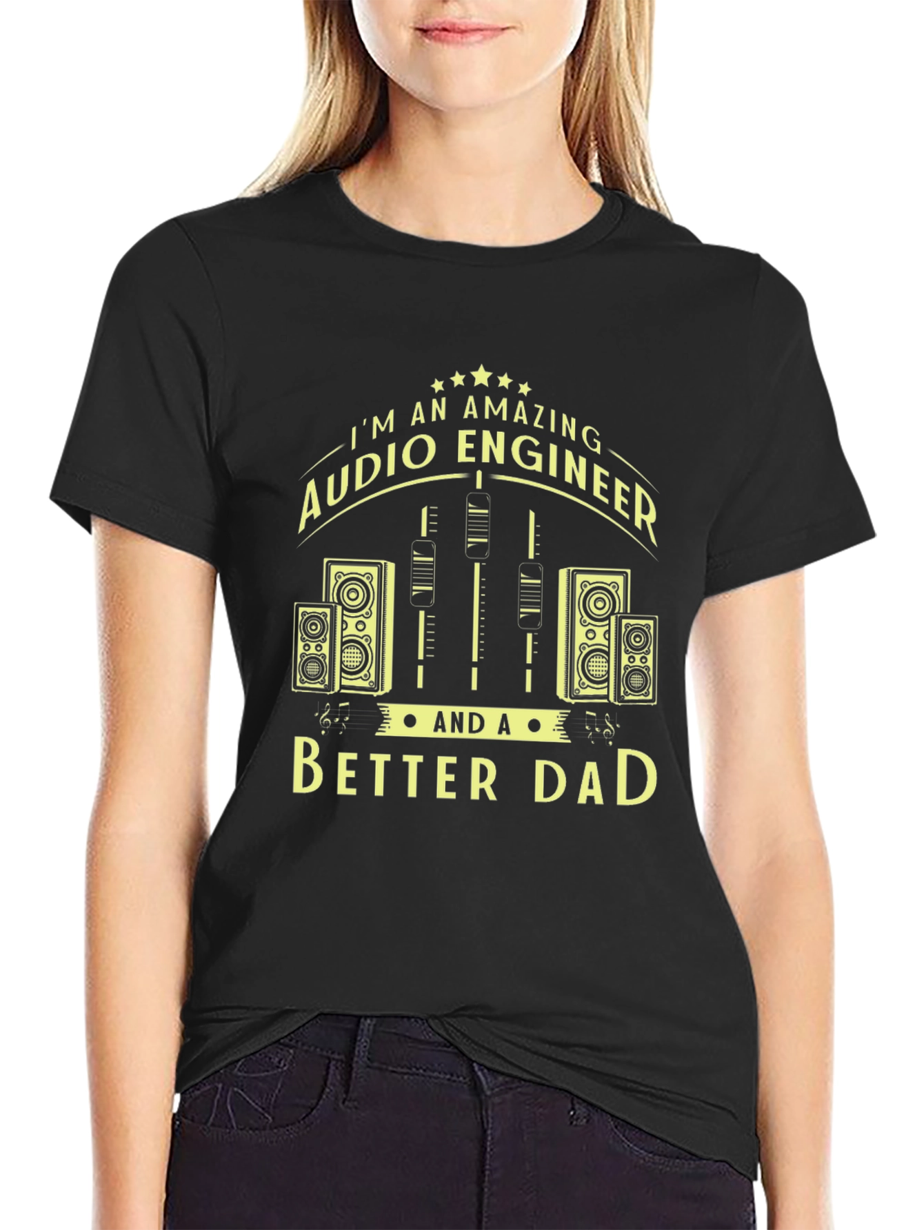Amazing Audio Engineer & Better Dad Graphic T-Shirt