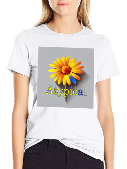 Atypical Graphic T-Shirt - Unique Flower Design