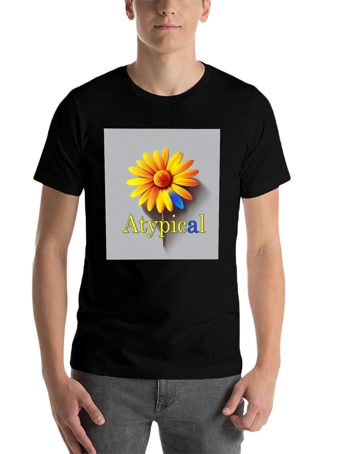 Atypical Graphic T-Shirt - Unique Flower Design