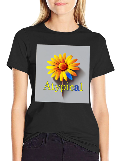 Atypical Graphic T-Shirt - Unique Flower Design