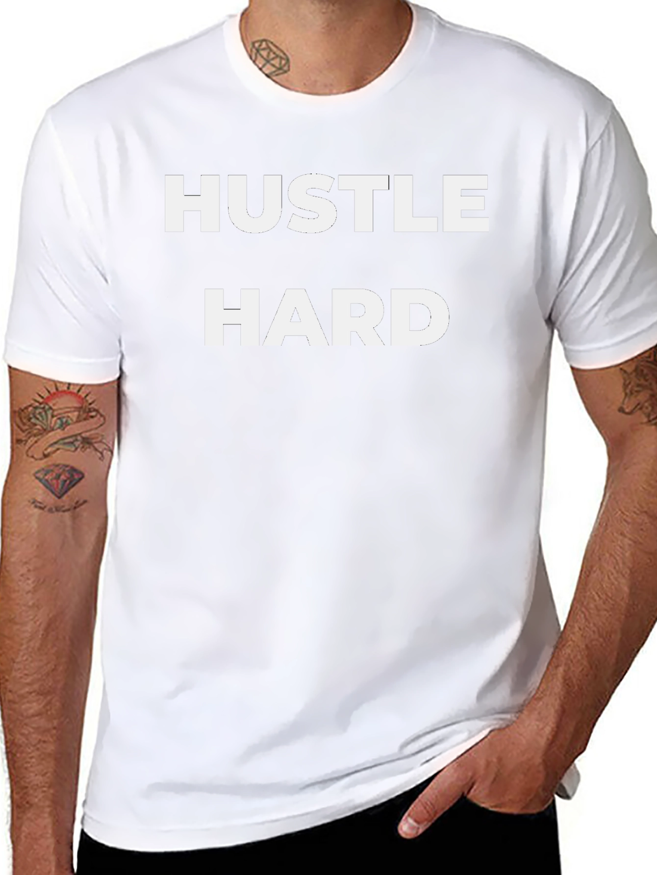Hustle Hard Black Tee - Motivational Graphic T-Shirt