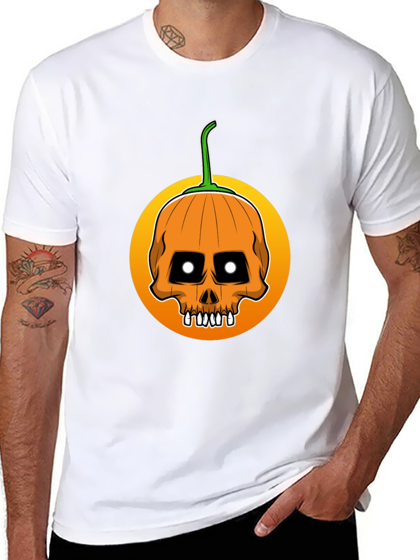 Skull Pumpkin Halloween T-Shirt