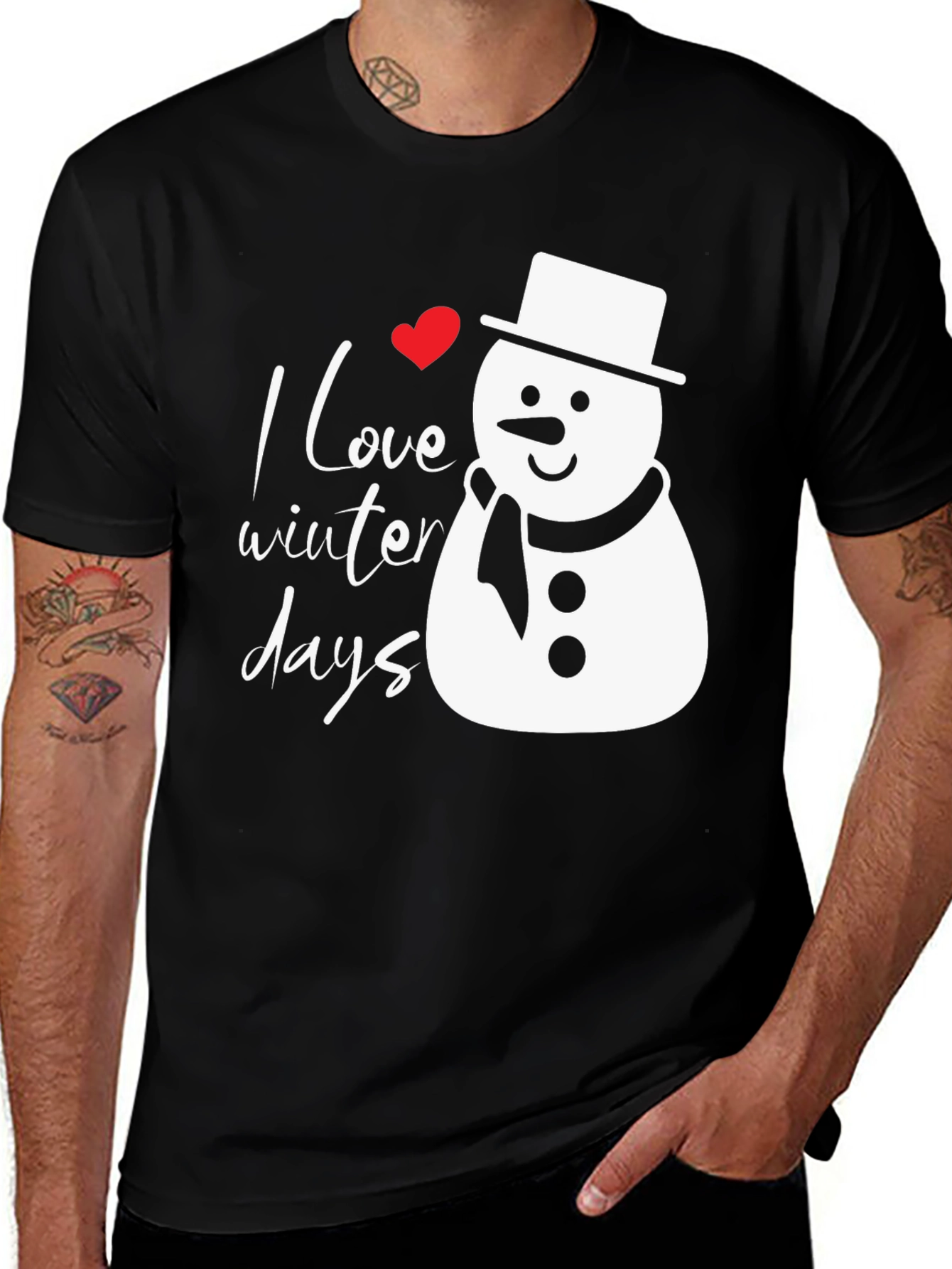 I Love Winter Days Snowman Graphic Tee