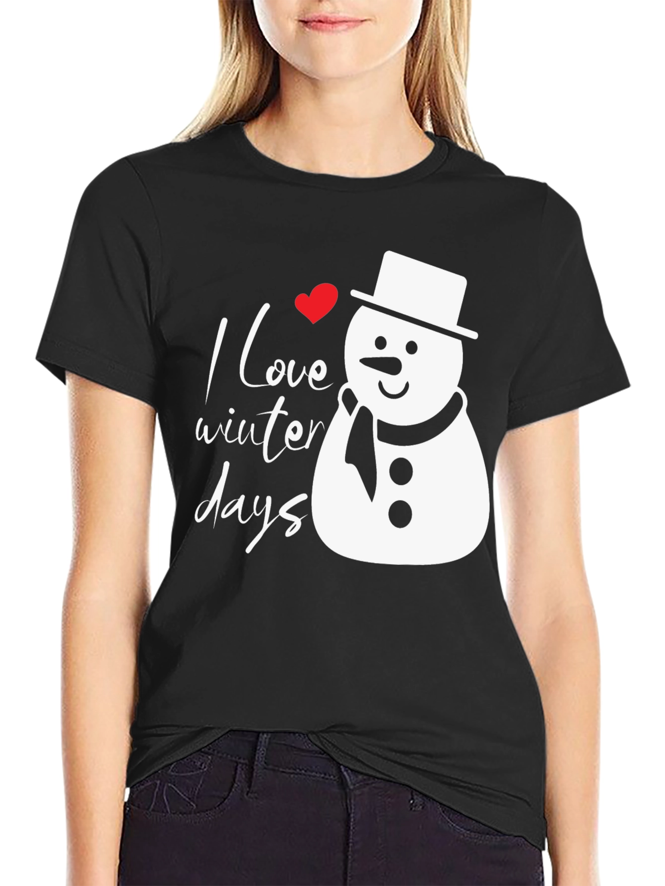 I Love Winter Days Snowman Graphic Tee