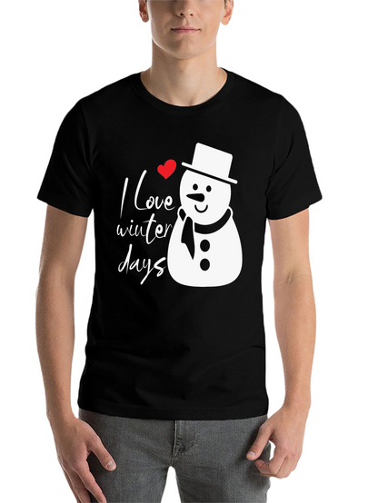 I Love Winter Days Snowman Graphic Tee