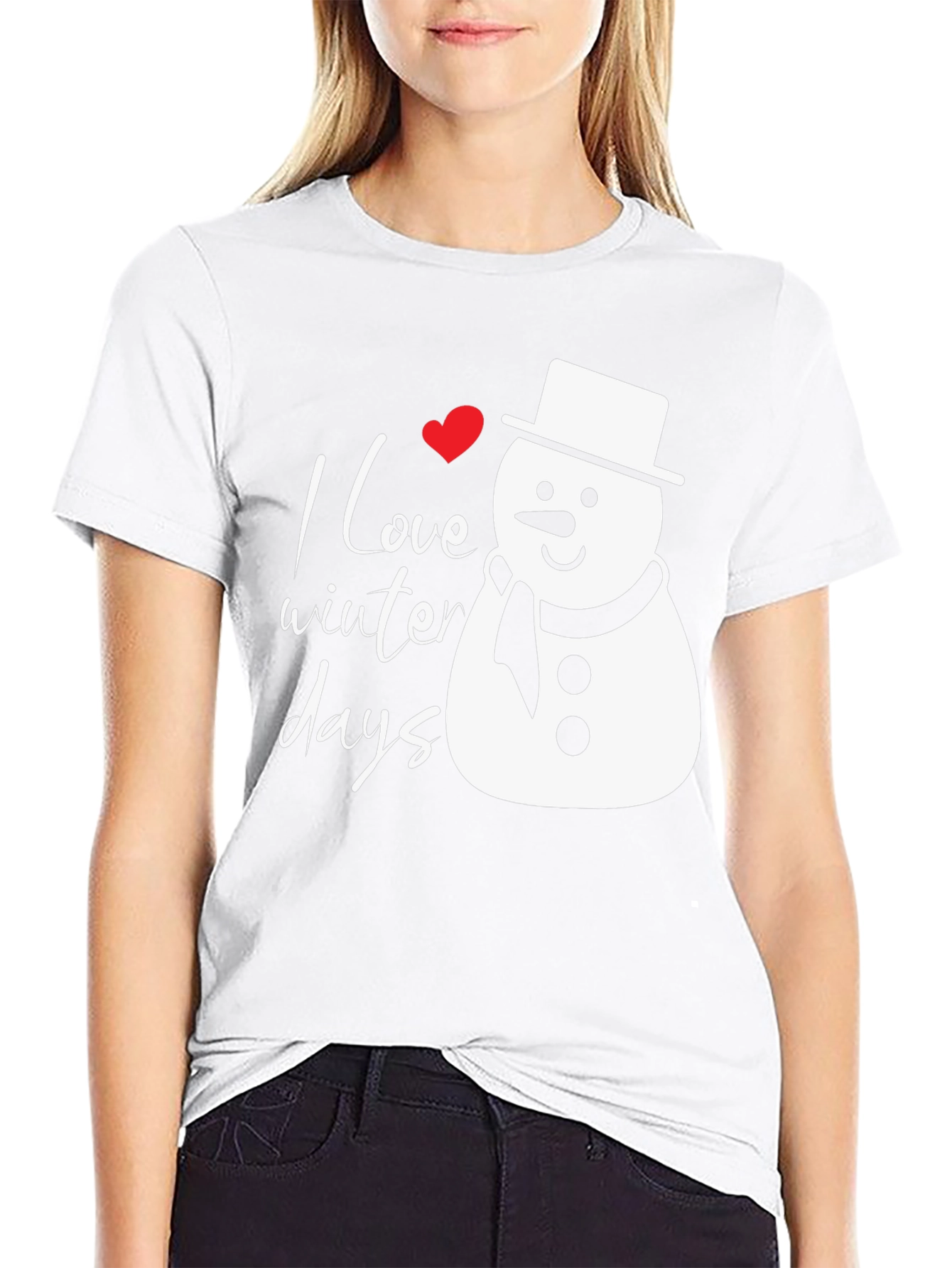 I Love Winter Days Snowman Graphic Tee