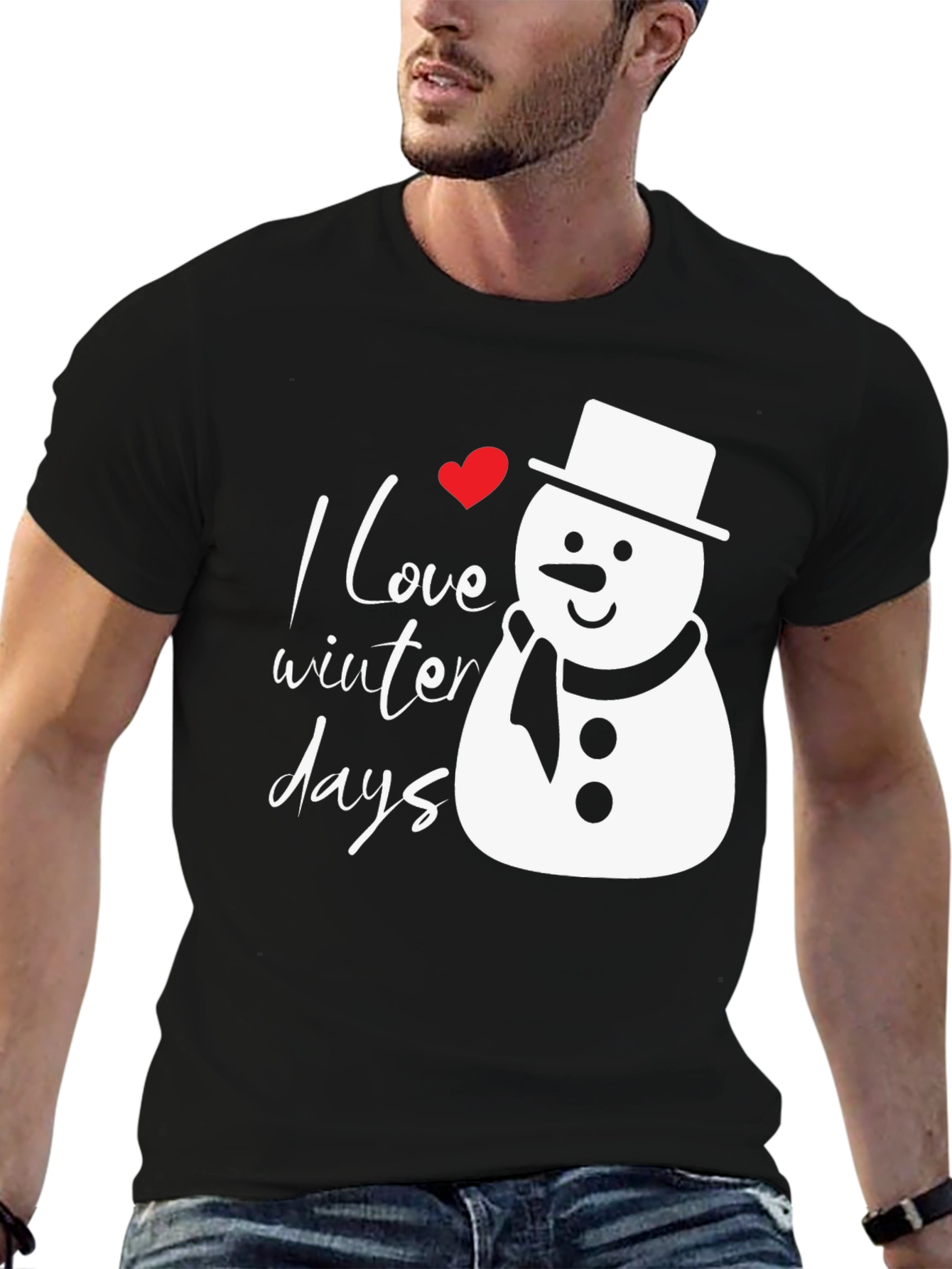 I Love Winter Days Snowman Graphic Tee