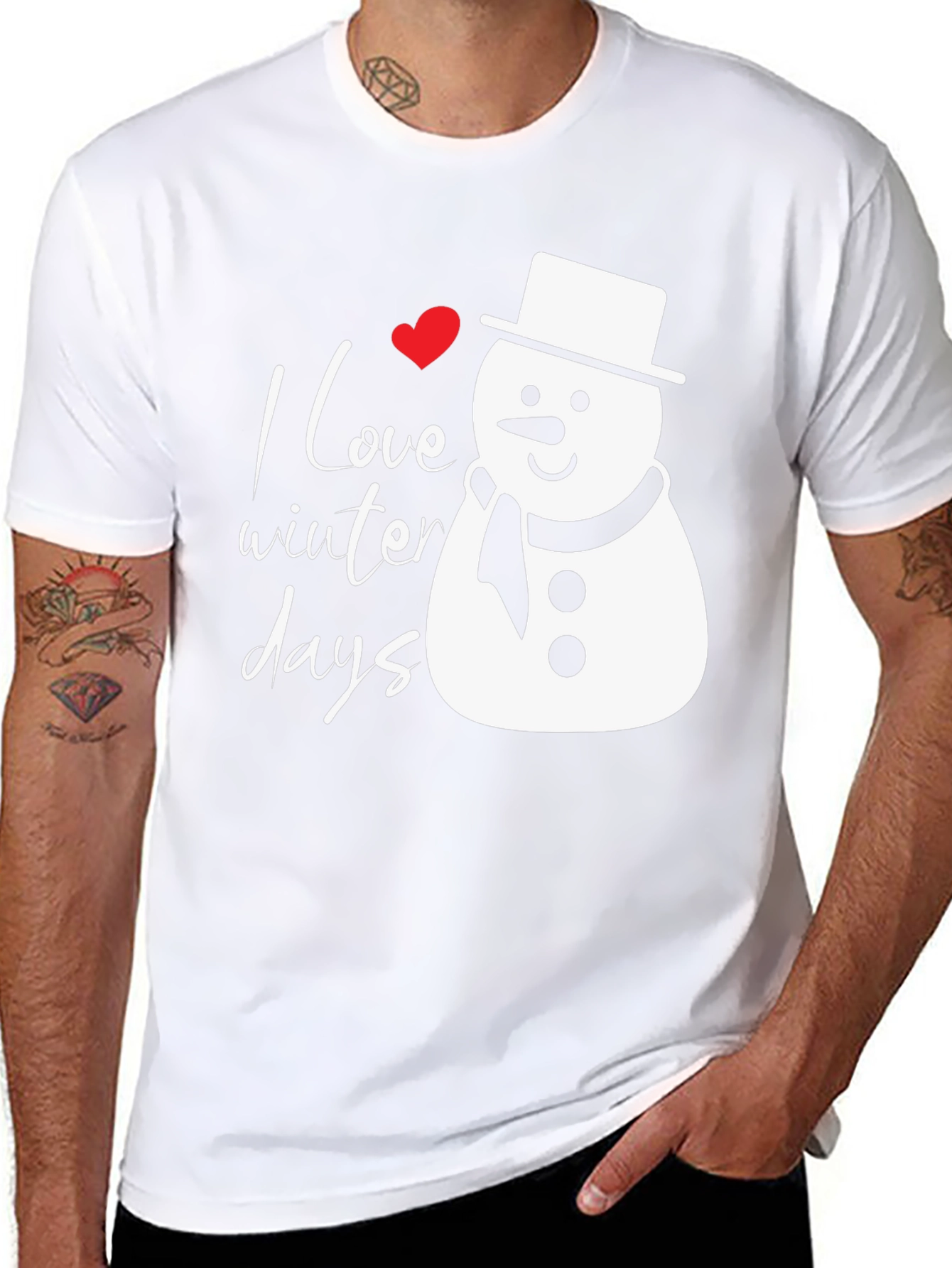 I Love Winter Days Snowman Graphic Tee