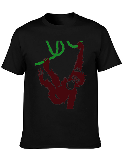 Monkeying Around Graphic Tee - Black Cotton T-Shirt