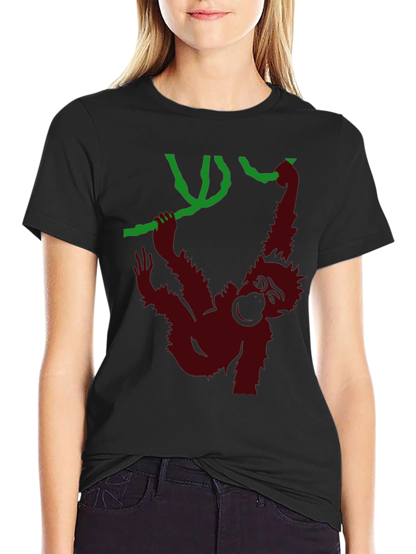 Monkeying Around Graphic Tee - Black Cotton T-Shirt