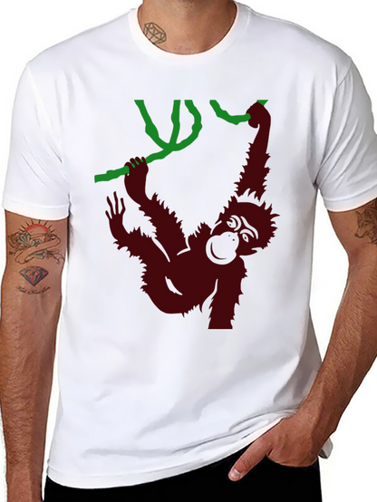 Monkeying Around Graphic Tee - Black Cotton T-Shirt
