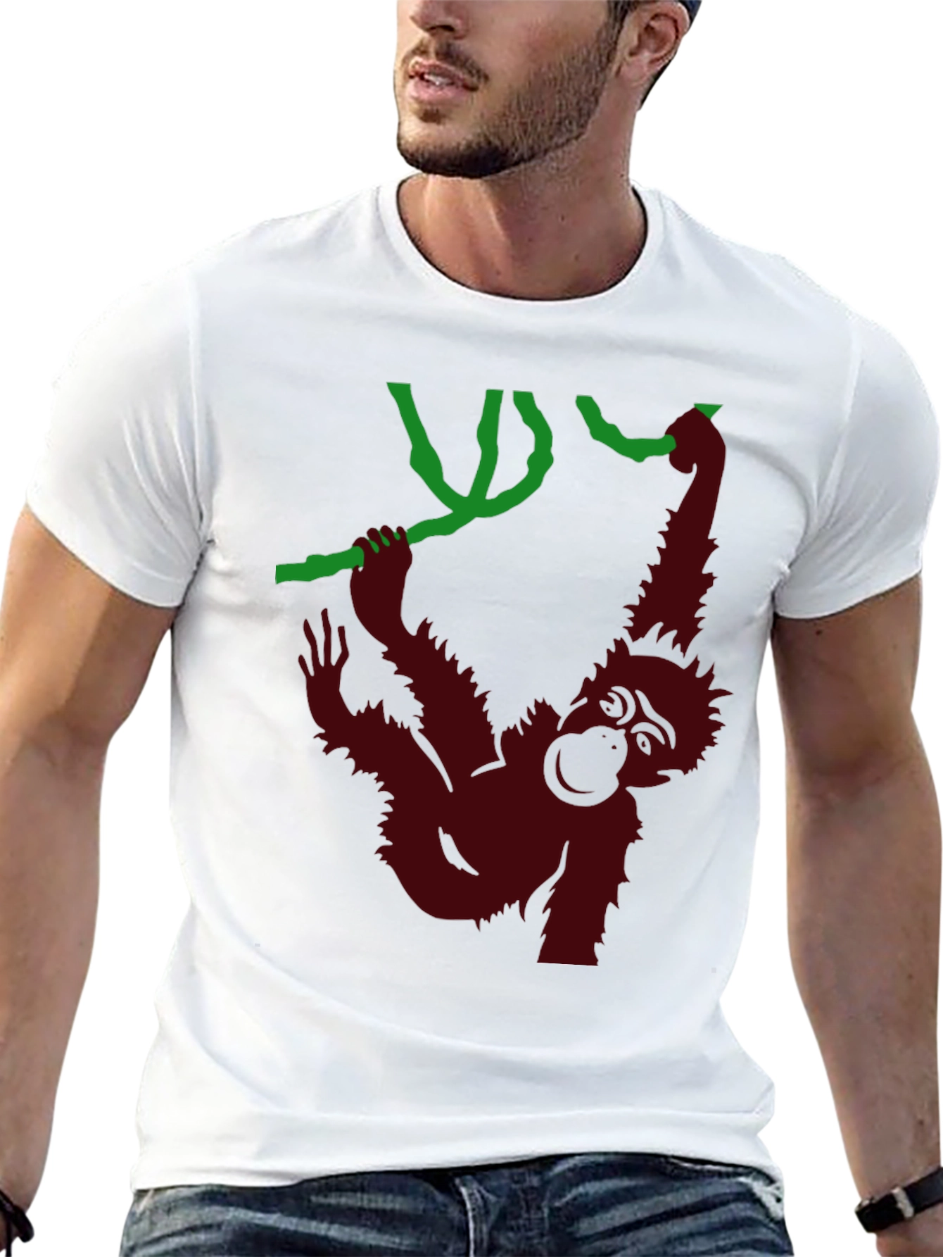 Monkeying Around Graphic Tee - Black Cotton T-Shirt