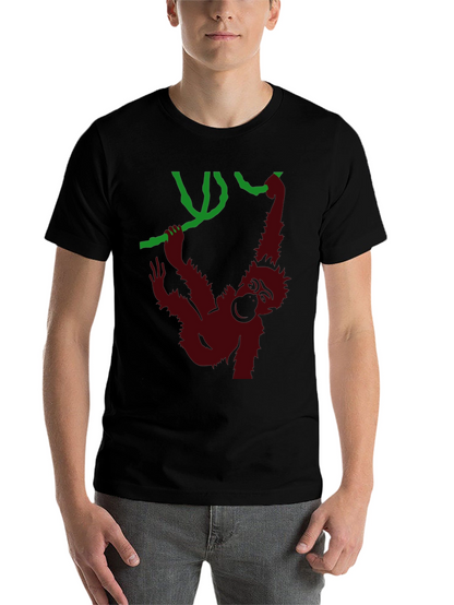 Monkeying Around Graphic Tee - Black Cotton T-Shirt