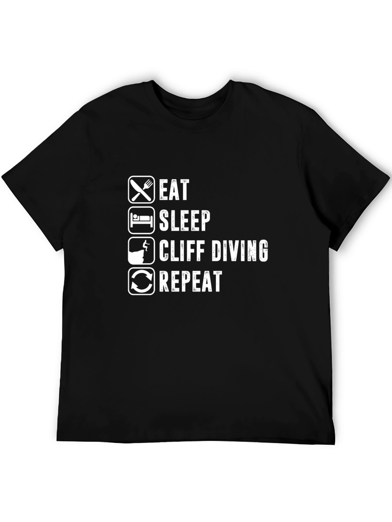Eat Sleep Cliff Diving Repeat Black T-Shirt