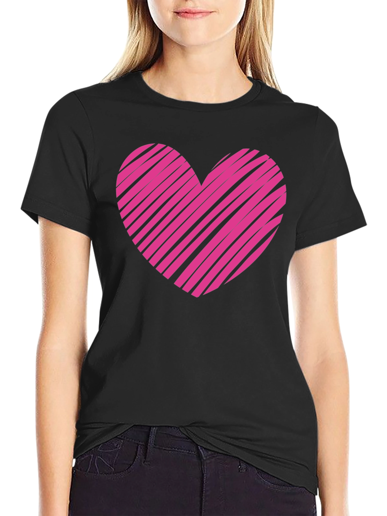 Heart Graphic Mens Black T-Shirt