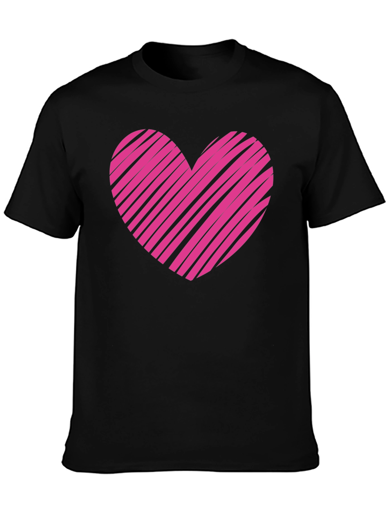 Heart Graphic Mens Black T-Shirt