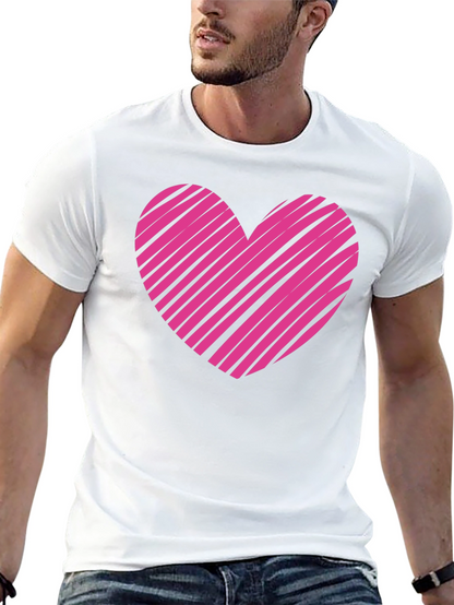 Heart Graphic Mens Black T-Shirt