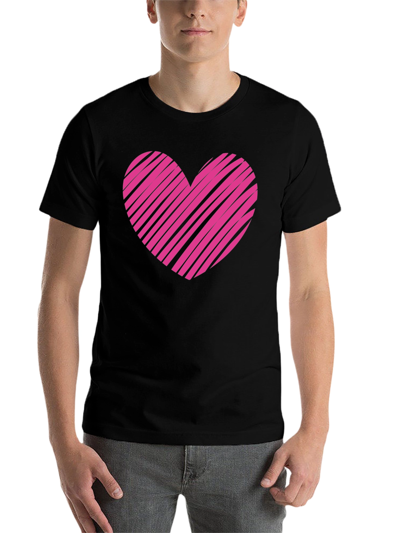 Heart Graphic Mens Black T-Shirt