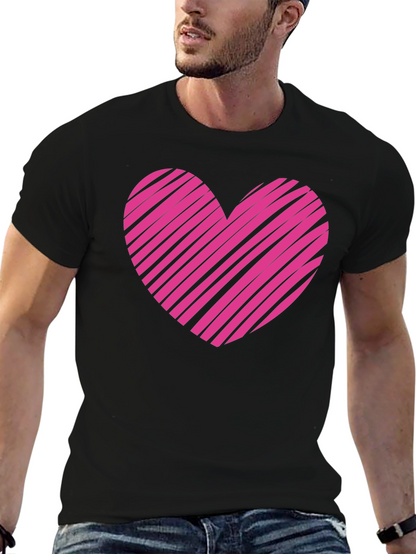 Heart Graphic Mens Black T-Shirt