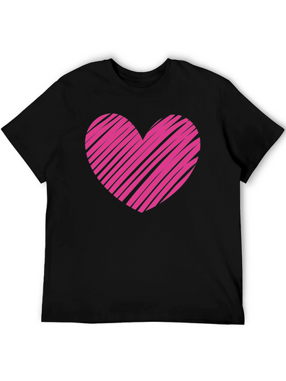 Heart Graphic Mens Black T-Shirt