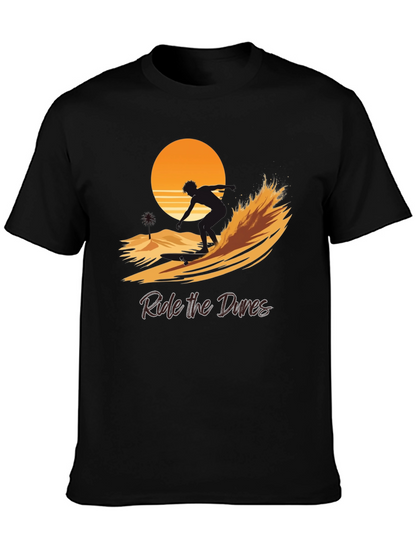 Ride the Dunes Graphic Tee - Black Cotton Shirt