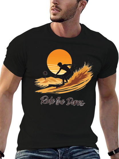 Ride the Dunes Graphic Tee - Black Cotton Shirt