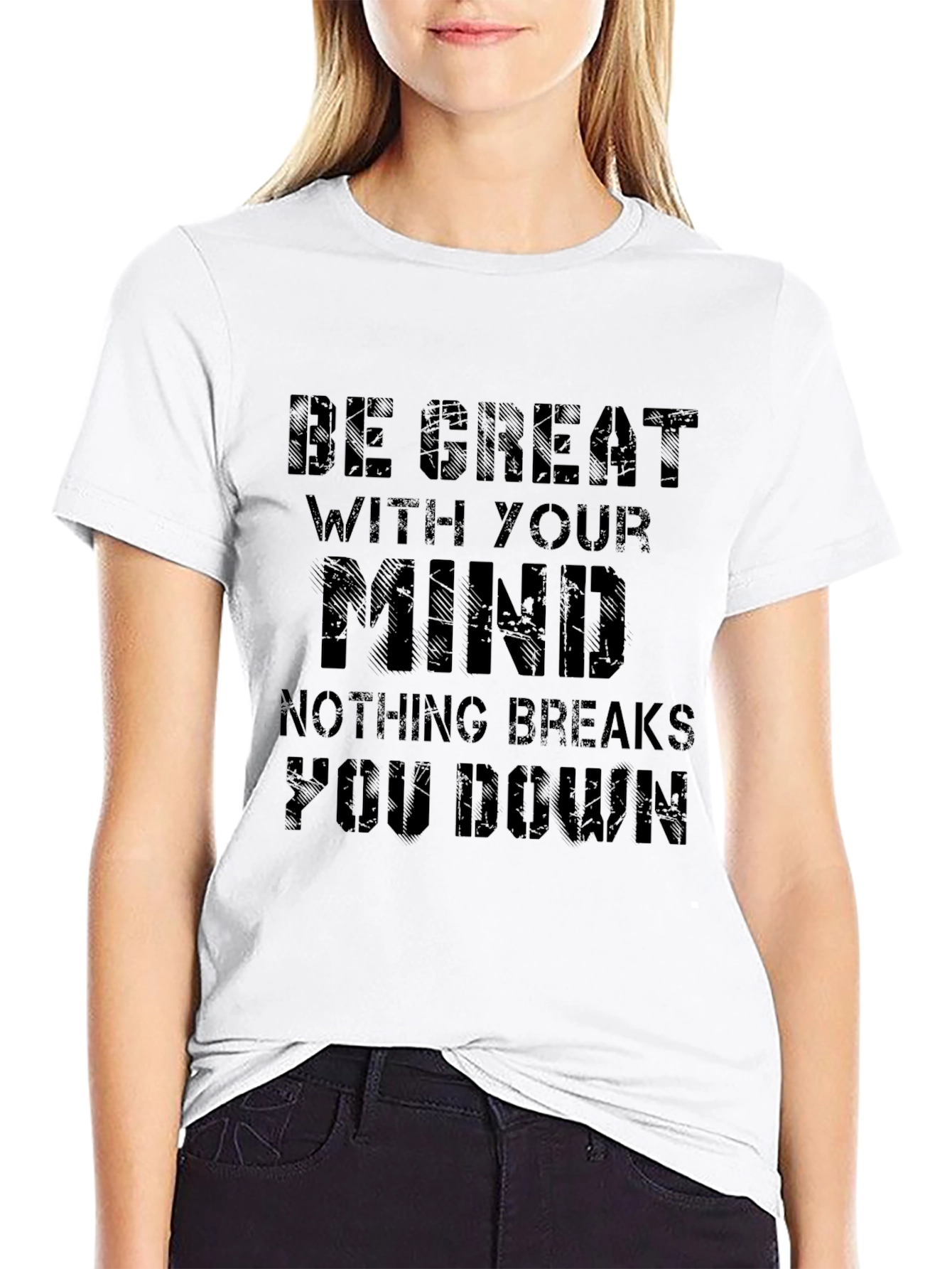 Be Great With Your Mind Motivational Black T-Shirt