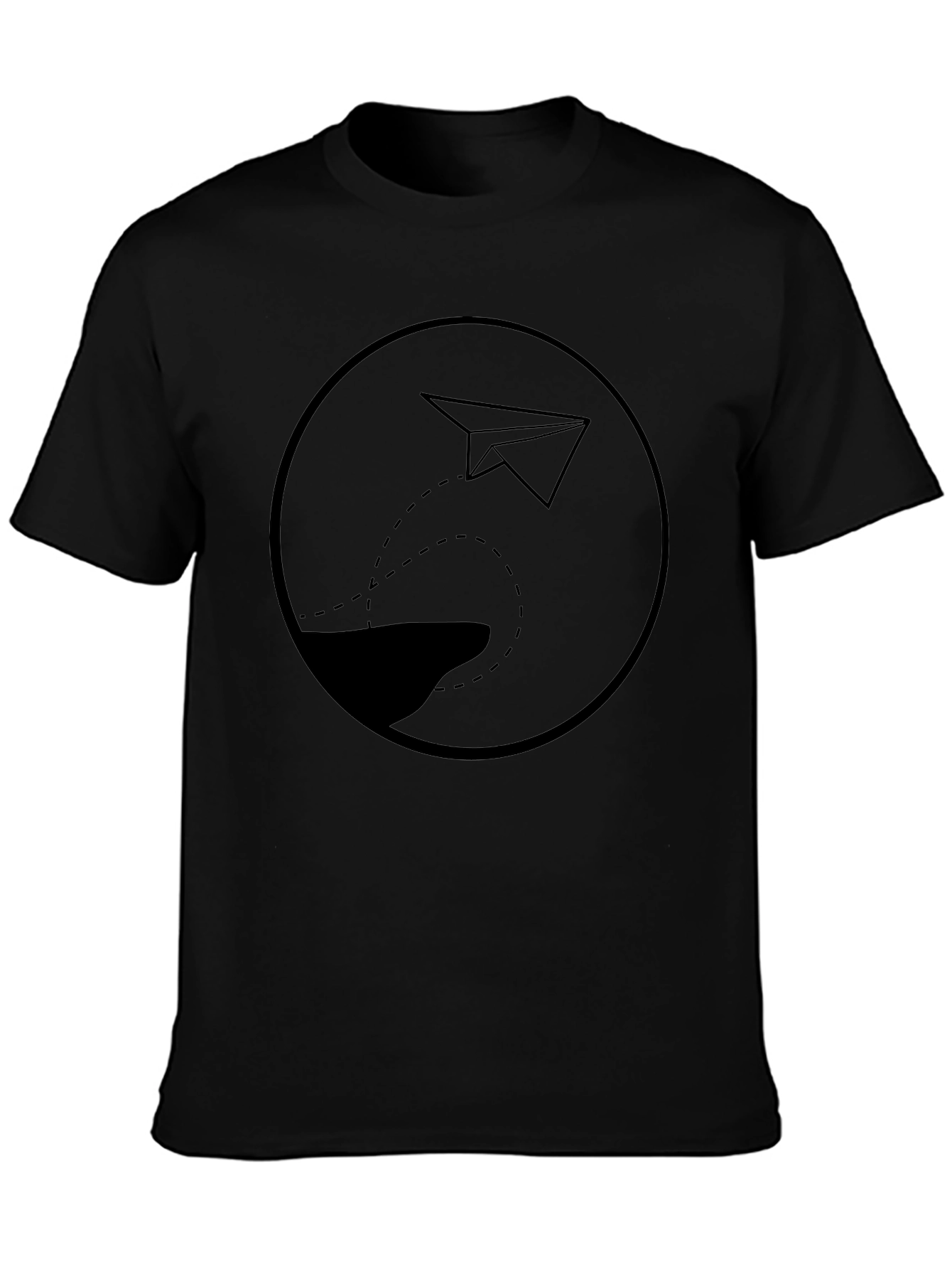 Paper Plane Graphic Tee - Mens Black T-Shirt