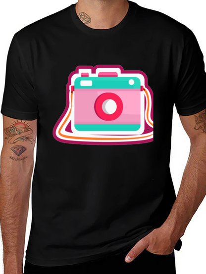 Retro Camera Graphic Tee - Trendy Casual Style