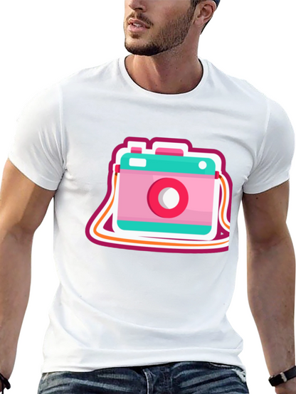 Retro Camera Graphic Tee - Trendy Casual Style