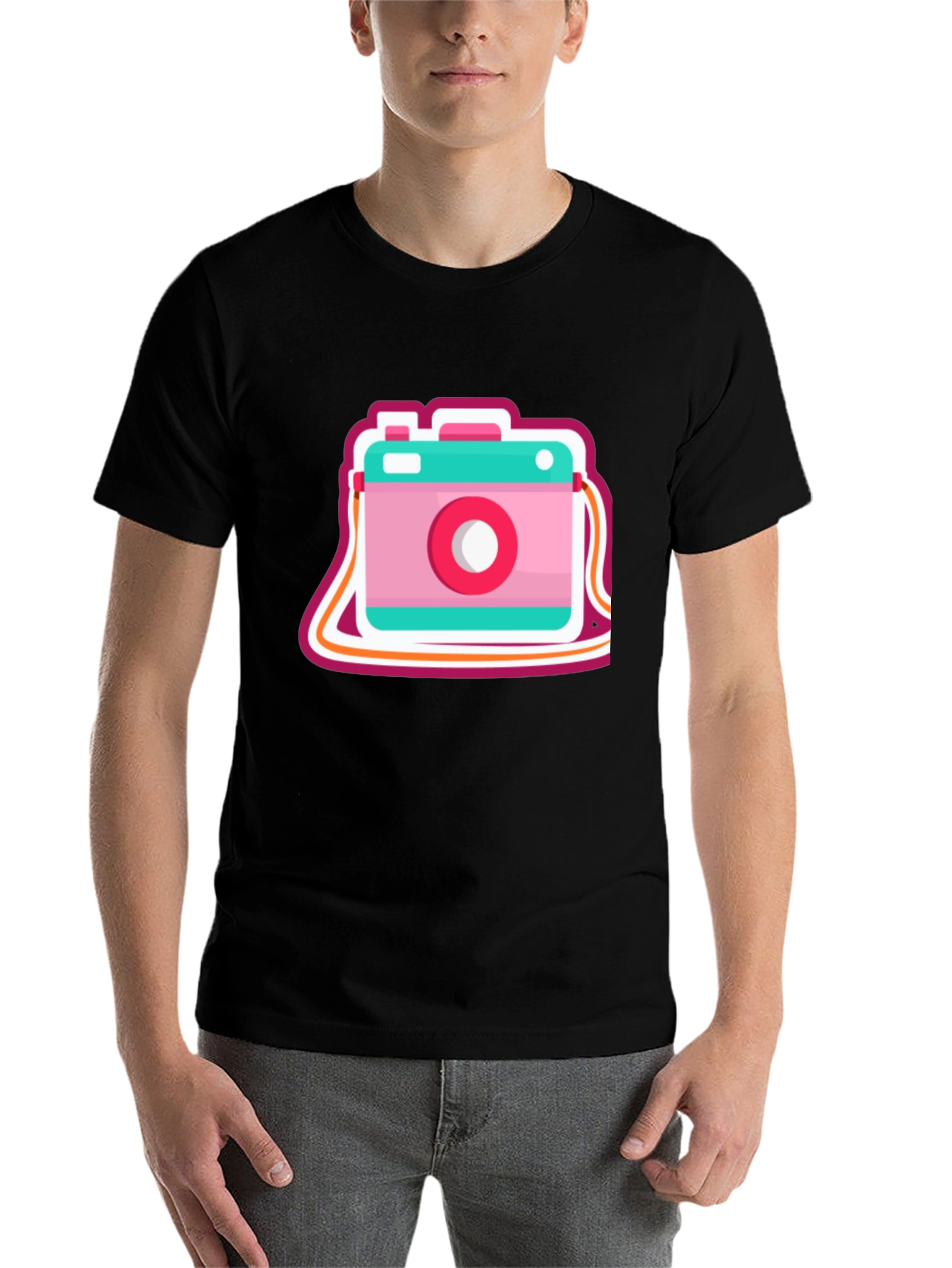 Retro Camera Graphic Tee - Trendy Casual Style