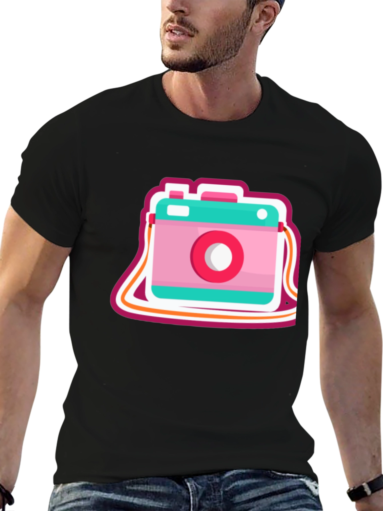Retro Camera Graphic Tee - Trendy Casual Style