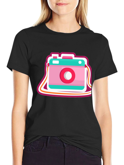 Retro Camera Graphic Tee - Trendy Casual Style
